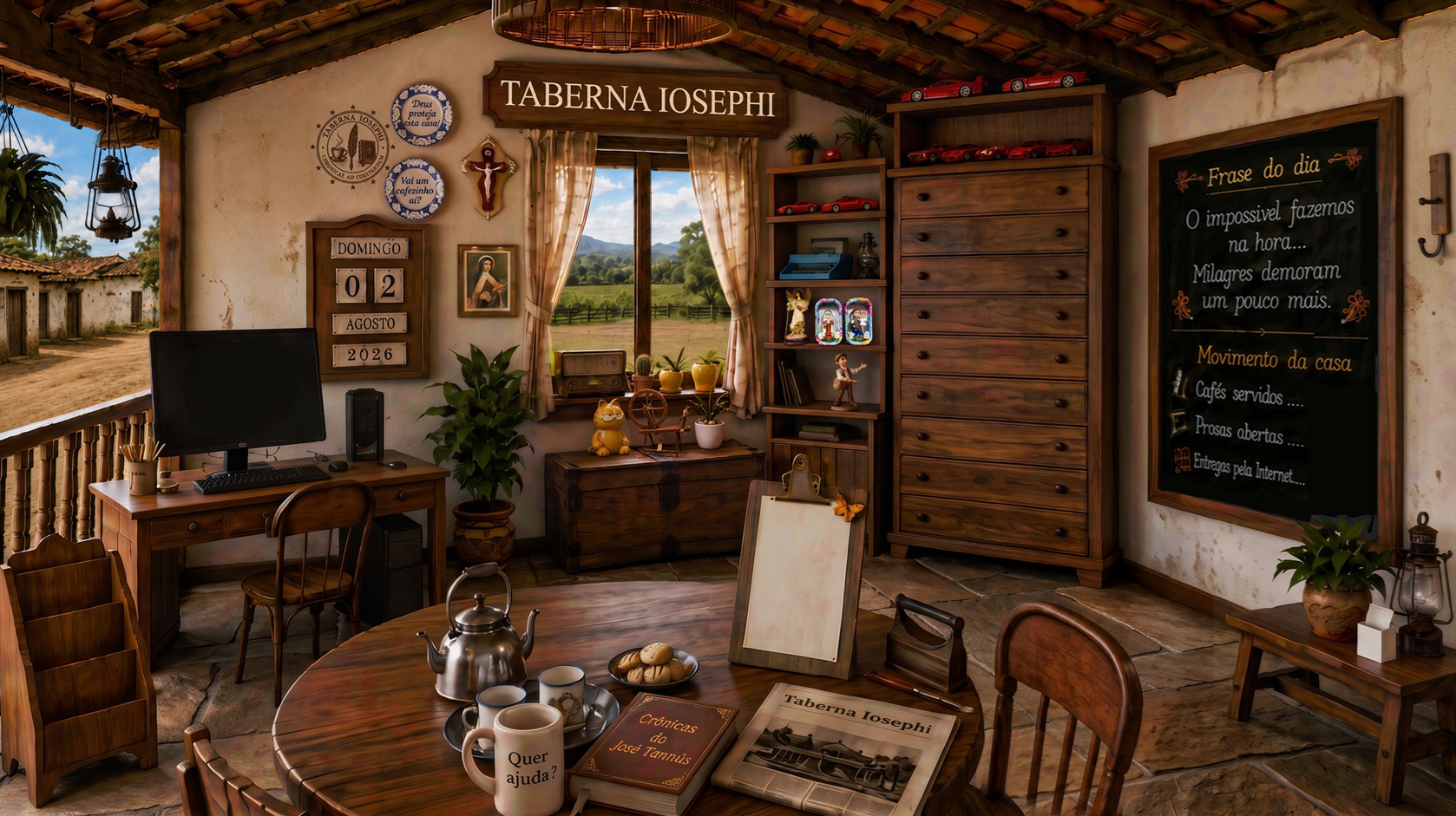 Interior da Taberna Iosephi, ambiente principal de navegação